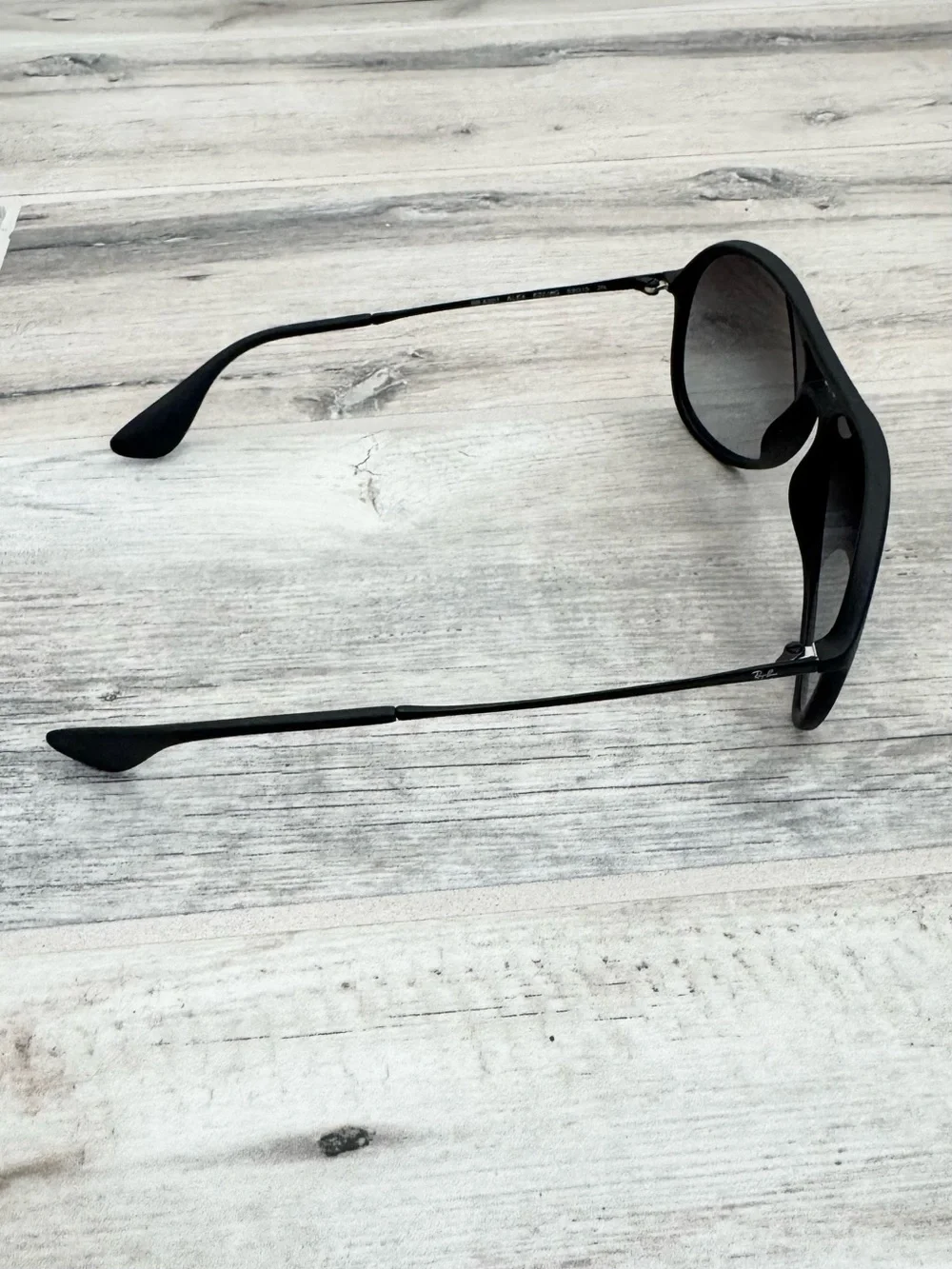 Ray Ban Alex Black Rubber Pilot Sunglasses